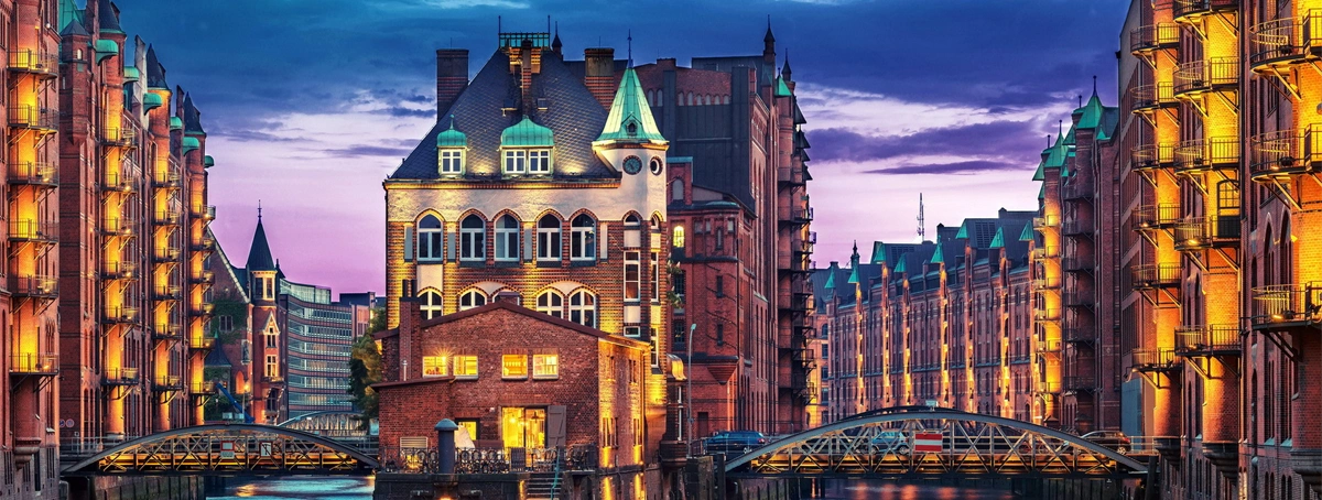 Speicherstadt warehouse district in Hamburg Germany
